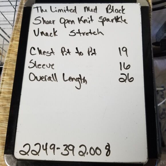 The Limited Medium Top Open Knit Metallic Sheer Short Sleeve Whimsigoth Witchy - Picture 10 of 10